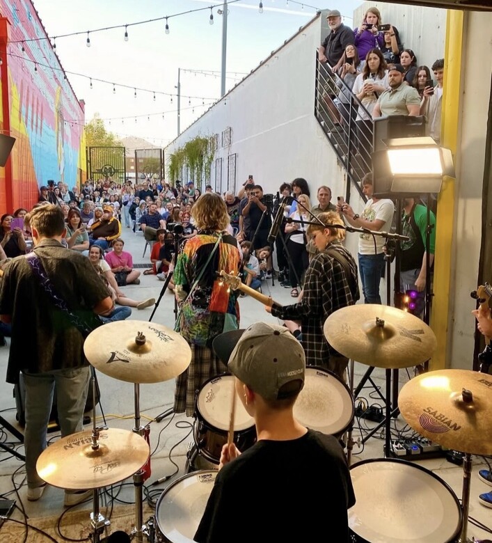 Rock Academy students performing at Van Sessions