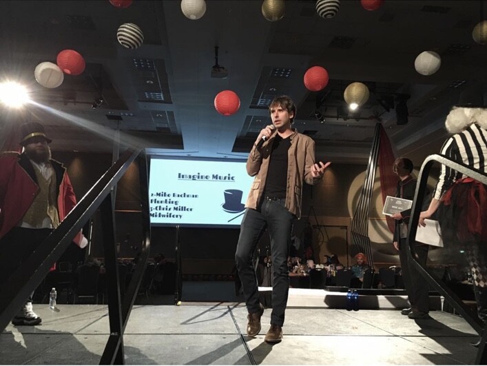 David Owen representing Imagine Music at a community awards ceremony in Ogden